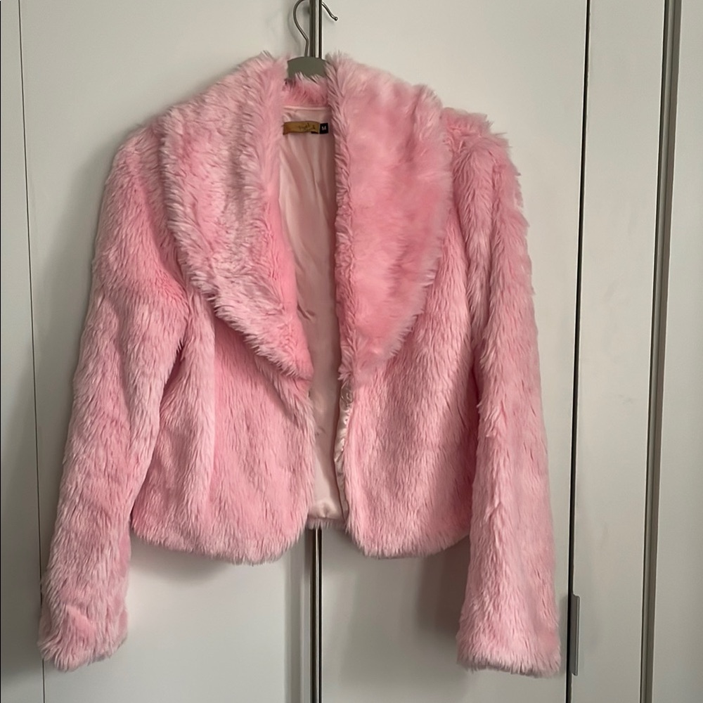 Pink Faux Fur Jacket